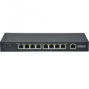 8-портовый неуправляемый PoE коммутатор OSNOVO SW-20900/B Fast Ethernet